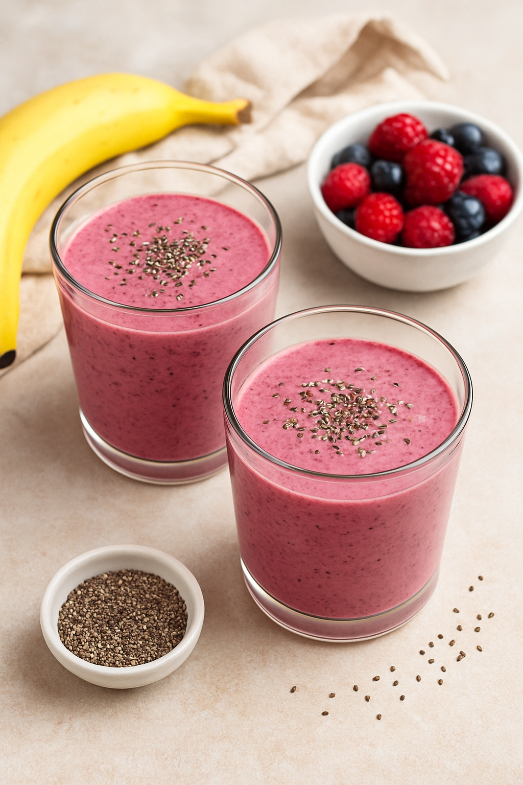 Berry Banana Breakfast Smoothie for Two
