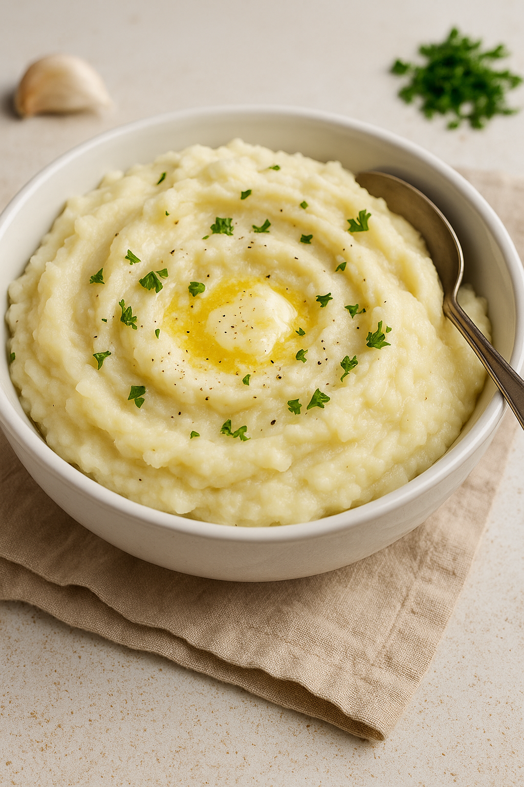 Creamy Garlic Mashed Potatoes for Two