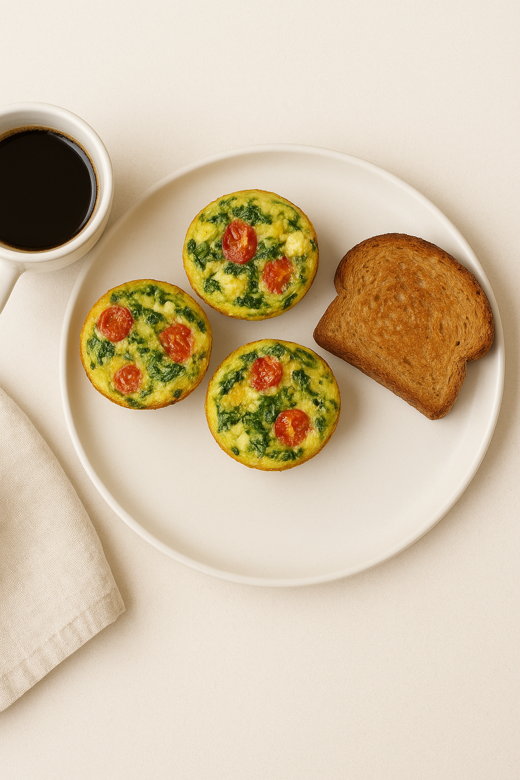 Spinach and Feta Egg Muffins (Serves 2)