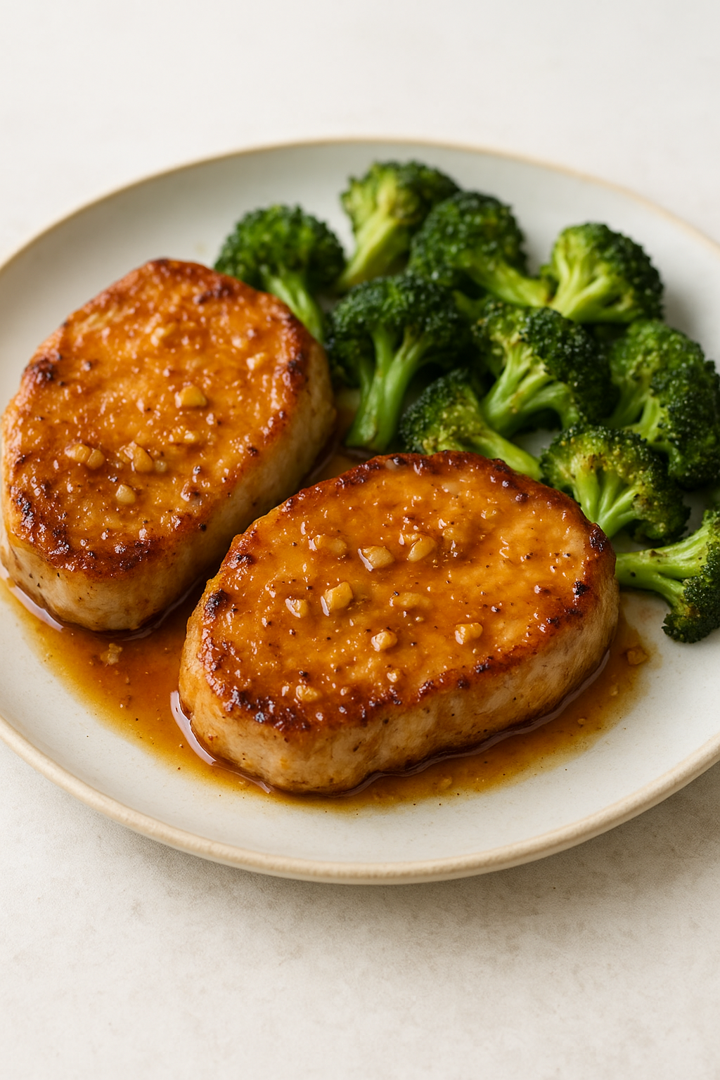 Honey Garlic Pork Chops for Two
