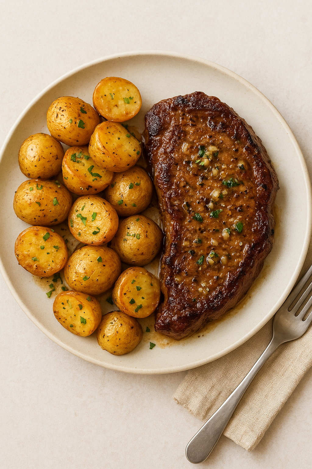 15-Minute Garlic Butter Steak for Two