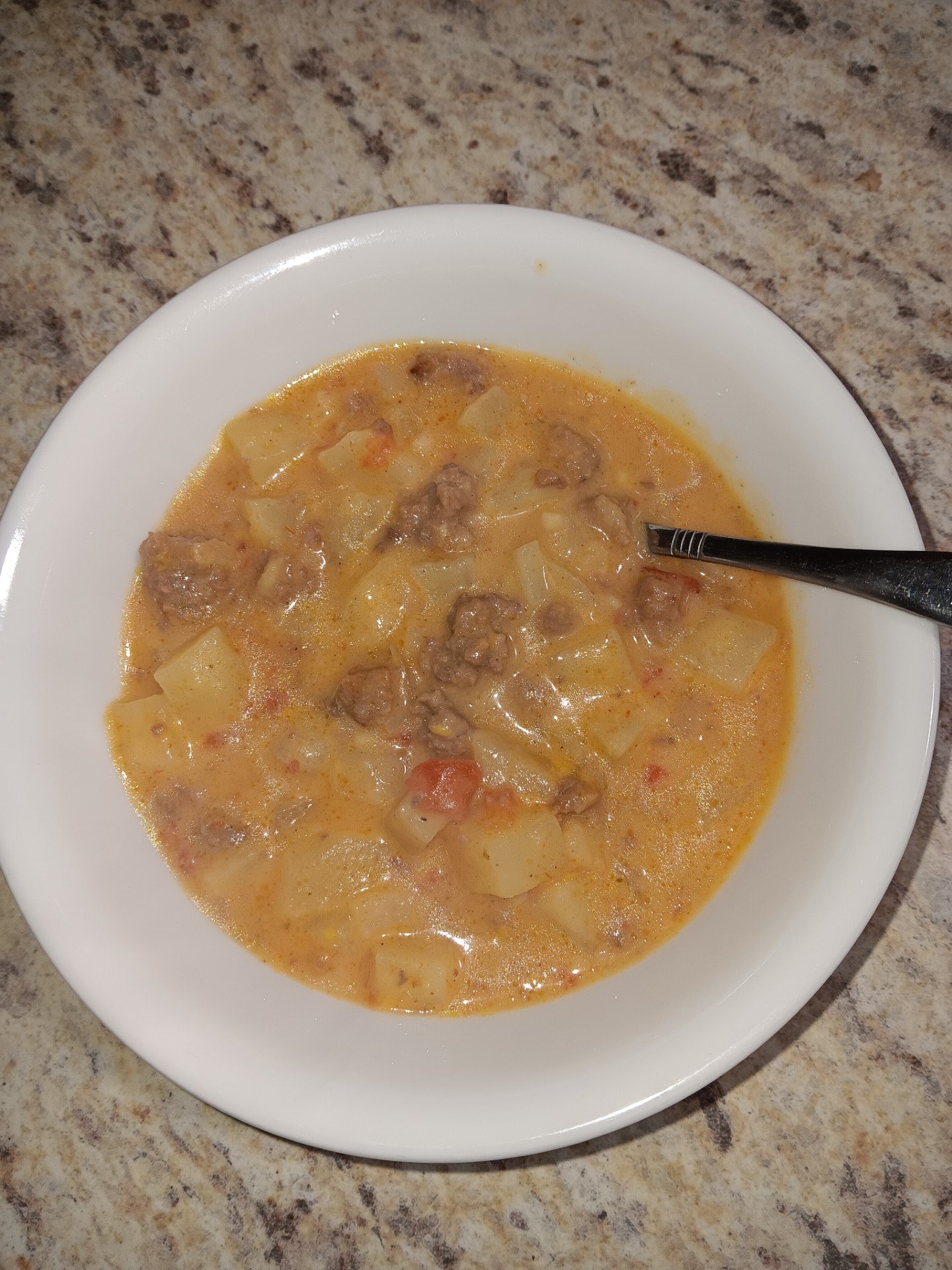 Hamburger and Potato Soup for Two (Slow Cooker)