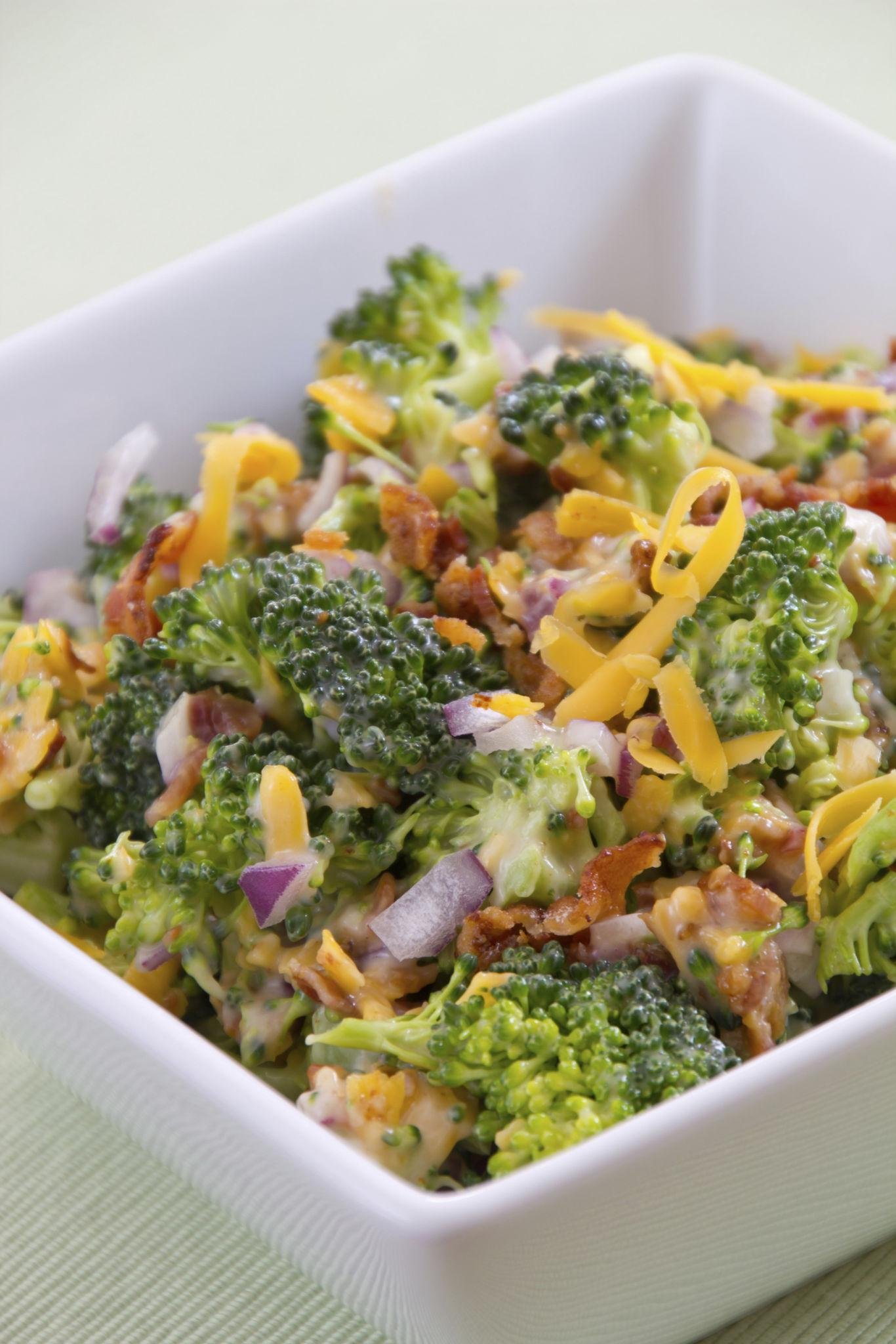 Creamy Broccoli Salad with Bacon & Cheddar for Two