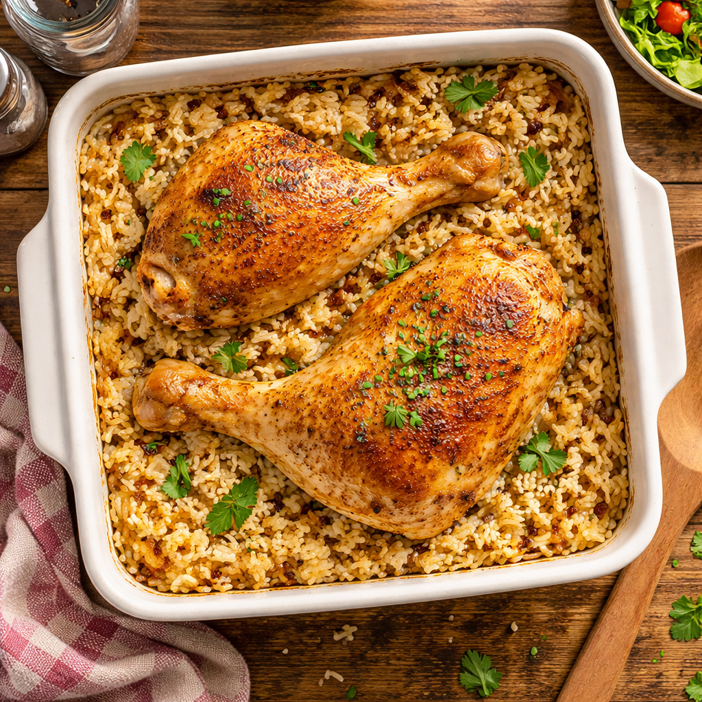 Budget Baked Chicken and Rice for Two