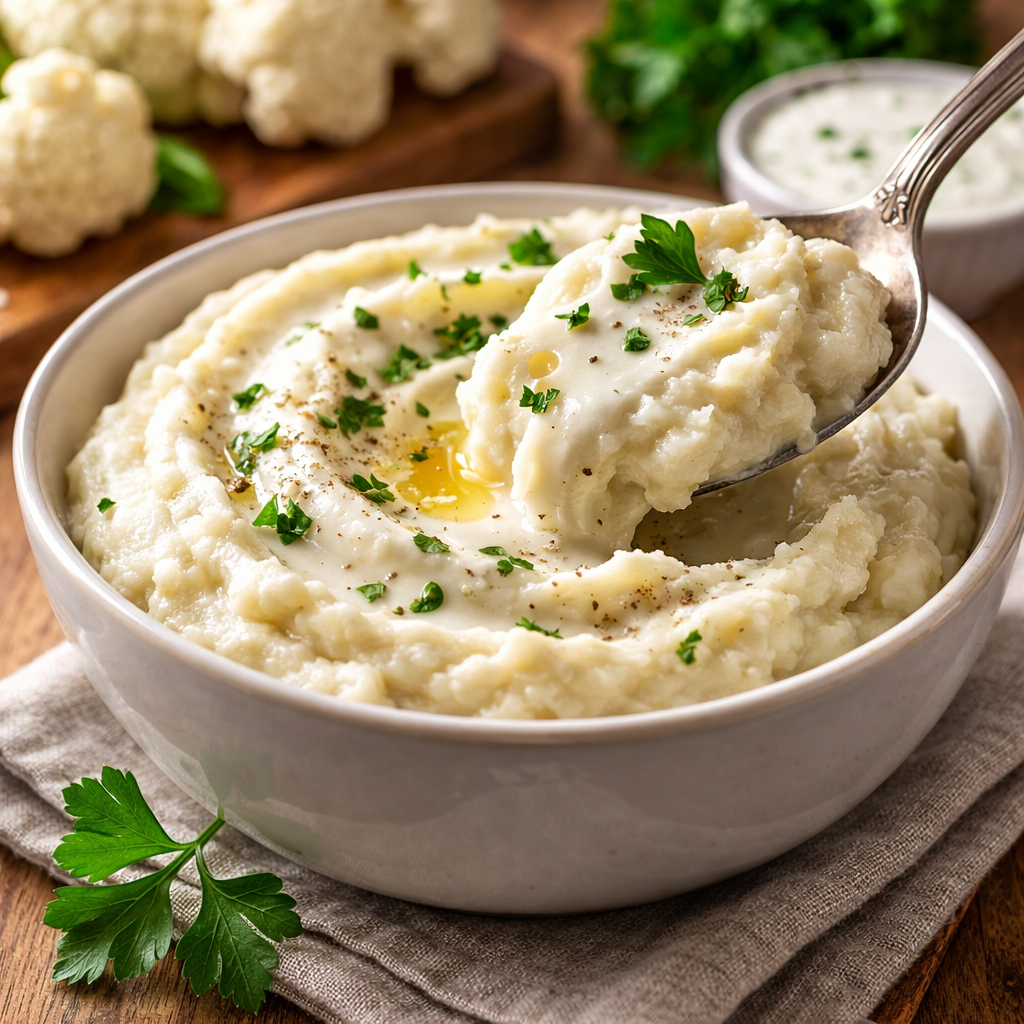 Creamy Ranch Mashed Cauliflower (Healthy Budget Side for Two)