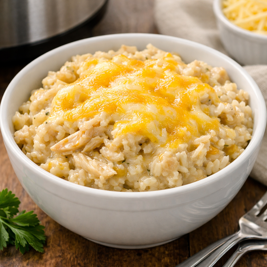 Creamy Slow Cooker Chicken & Rice Casserole for Two (Budget Comfort Meal)