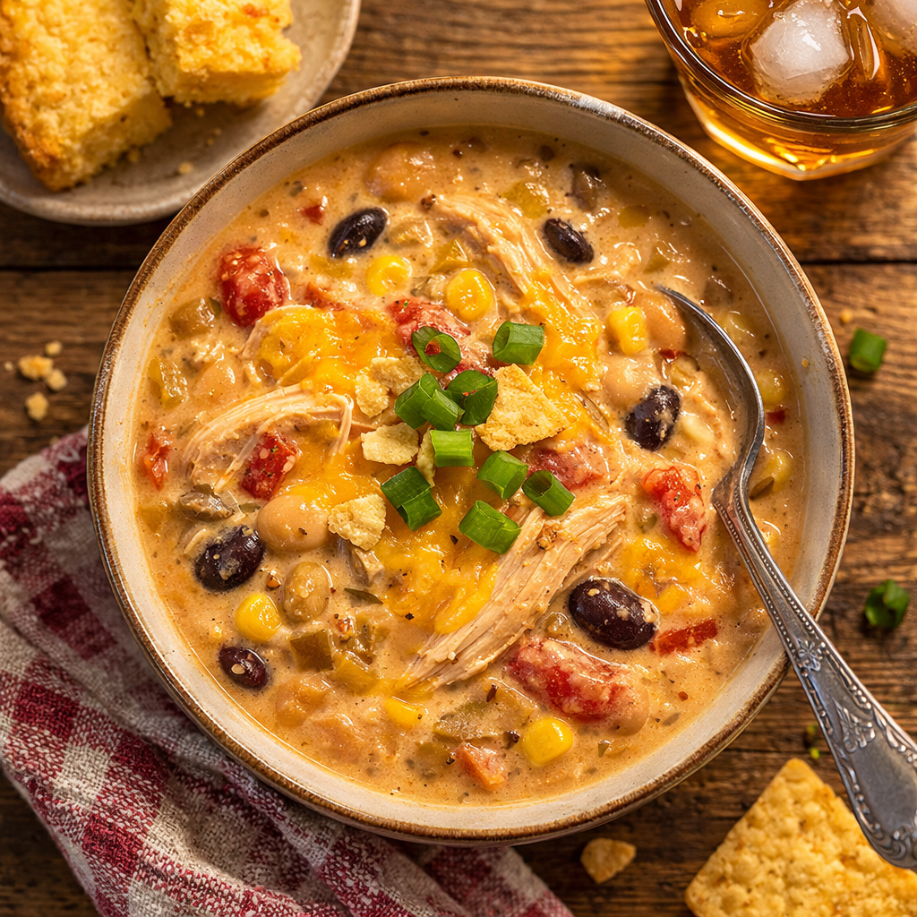 Slow Cooker Creamy Chicken Chili for Two