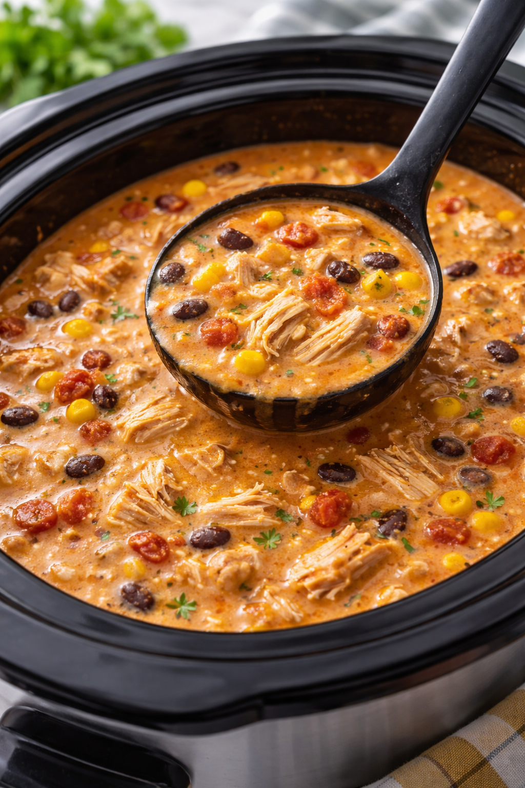 Slow Cooker Creamy Enchilada Soup for Two