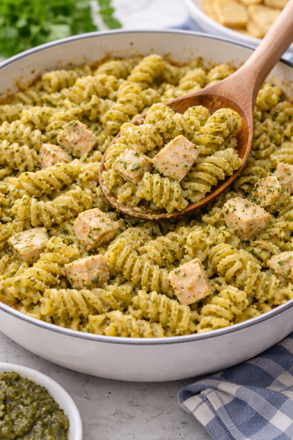 Easy Pesto Chicken Pasta for Two (Budget Pantry Meal)
