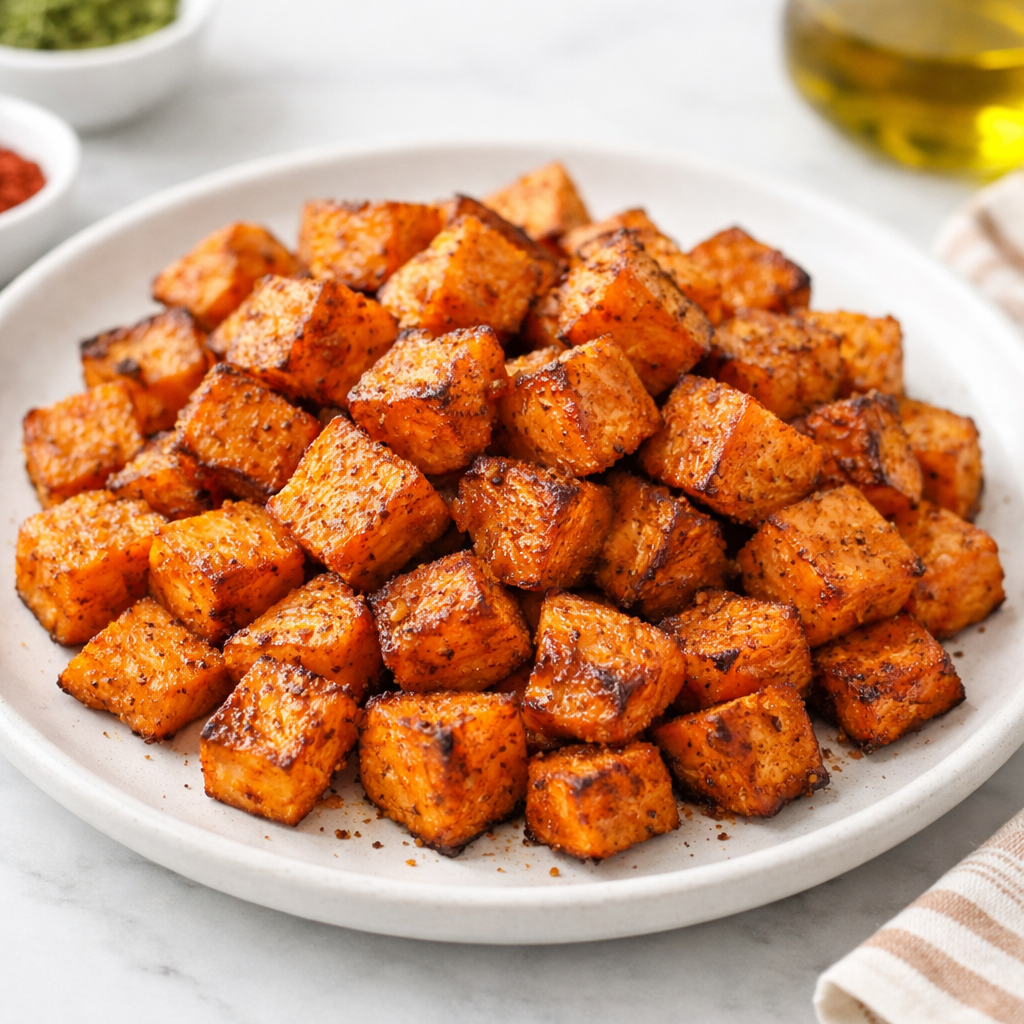 Air Fryer Sweet Potato Cubes for Two