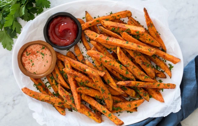 Crispy Baked Sweet Potato Fries for Two